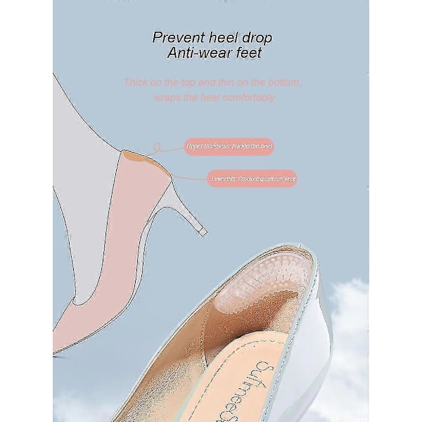 Silikon Hälskydd för Höga Klackar - Förhindrar Skavsår - 2 Par Beige XS