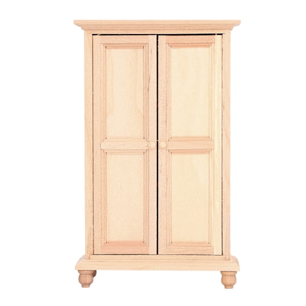 1:12 Dukkehus Garderobe Træ Miniature Soveværelse Stue Scene Dobbelt Dør Skab Møbler Tilbehør