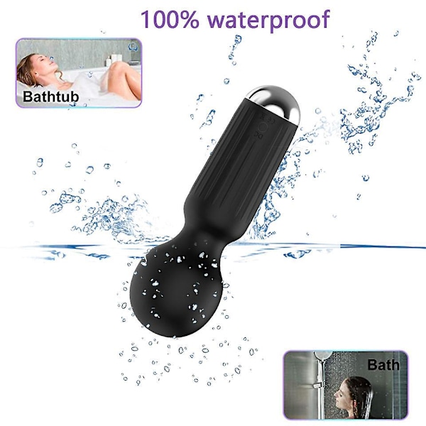 Svart Handhållen Mini Elektrisk Massager USB Laddningsbar Bärbar Vattentät Enhet för Lugnande Avkoppling