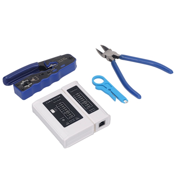 RJ45 Crimp Tool Kit Pass Through All in One Ethernet Crimper for Cat5e Cat6 Cat6a 8P8C Modular Connector Crimping