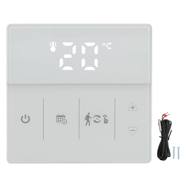 WIFI Thermostat Digital Touch Screen Phone APP Voice Control Smart Thermostat for Home Hotel 90 to 240V White