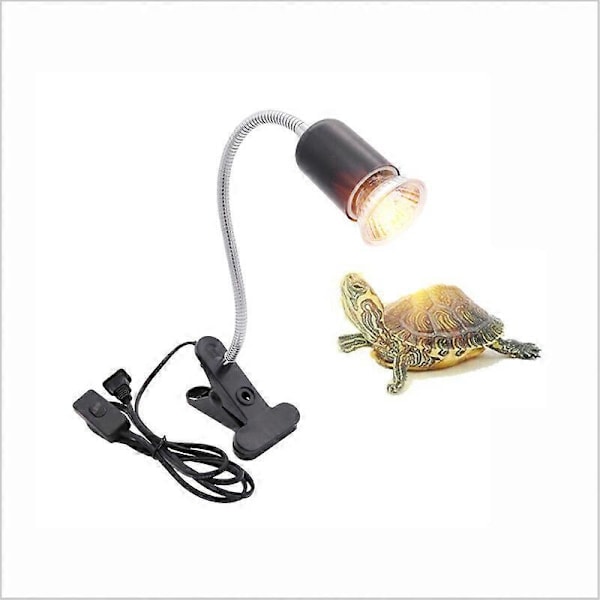 Reptil Lampe Opvarmet Skildpaddelampe med 360 Graders Rotation Lang Base til Reptiler og Padder