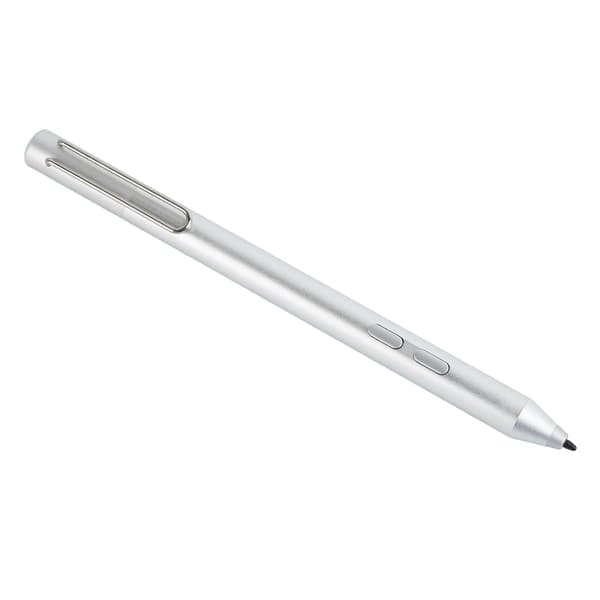 Styluspen 2048 Tryckkänslighet 2 Knappar Silver Pekskärm Digital Penna med 2 Spetsar för Microsoft Tablet Pro 6 5 4 3