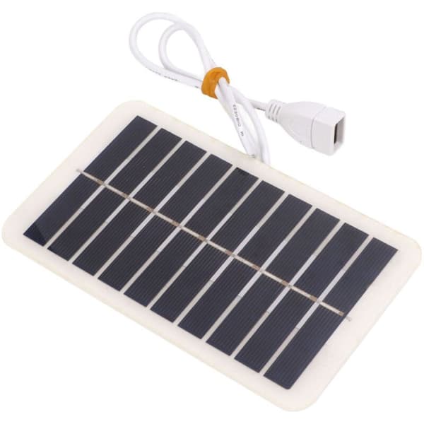 5V 2W 400mA Bærbart Solpanel med USB til Nødopladning Udendørs - Soloplader til Mobiltelefoner