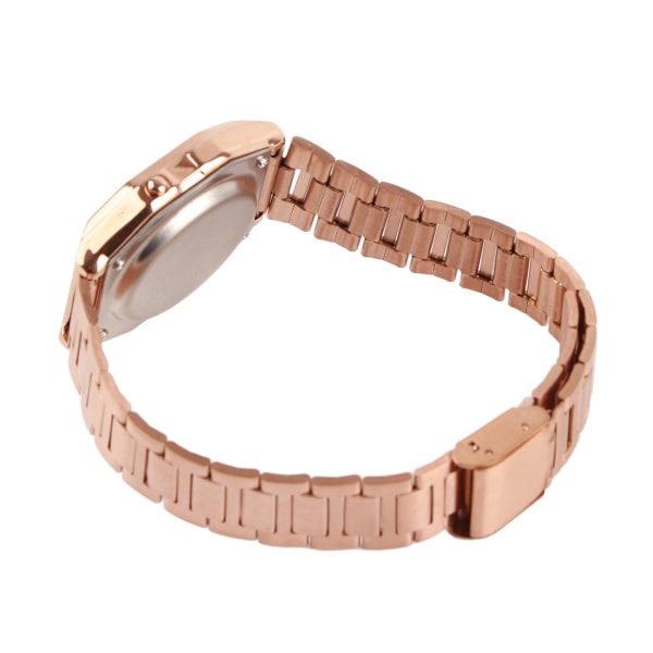 Digital LED-bakgrundsbelysning Elektronisk armband i rostfritt stål Watch (roseguld) Rose Gold