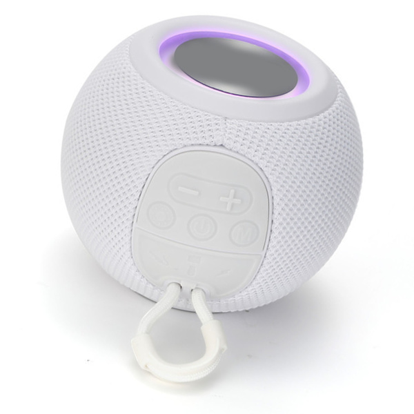 Bluetooth trådlös minihögtalare, bärbar tyghögtalare, laddningsbar högtalare för hem, sovsal, fest, vit