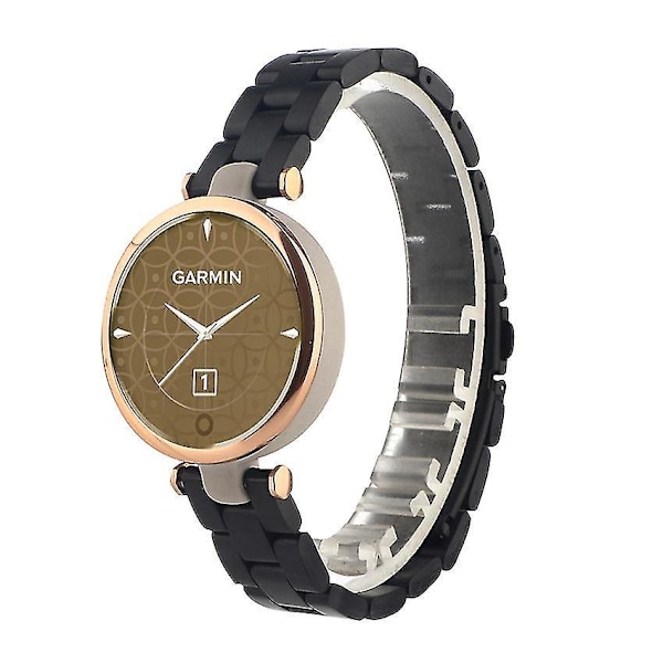 Garmin Lily 14mm rustfritt stål silikon klokkebånd svart