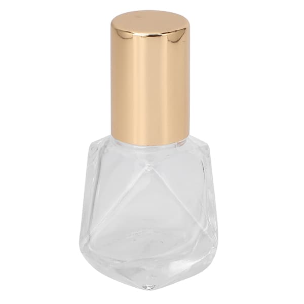 Påfyllningsbar parfymflaska med roll-on, tomma eteriska oljeflaskor i glas för aromaterapi, 8 ml (guldfärgat lock, glaspärlor)