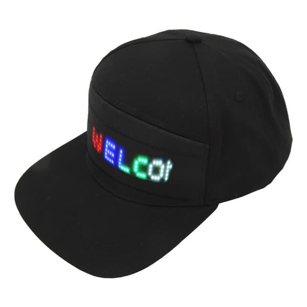 LED-caps Programmerbar Bluetooth APP-kontroll Redigerbar Fargerik LED-hatt for utendørs konsert karneval svart