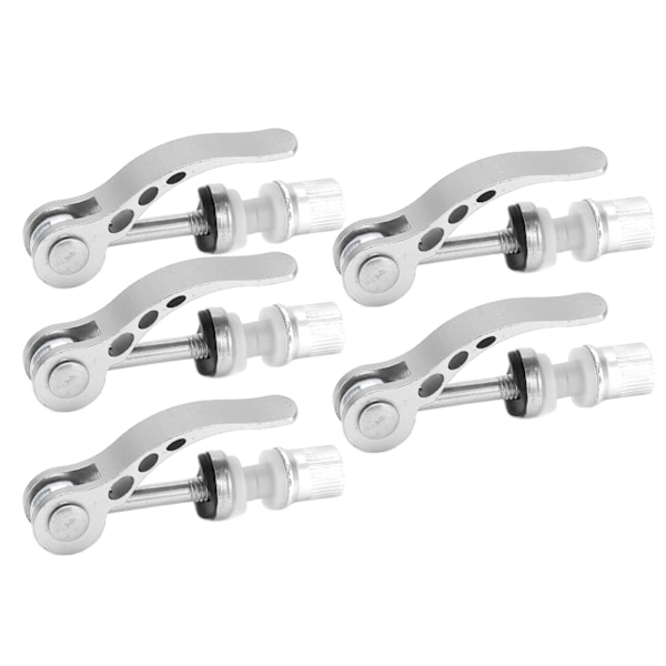 5 stk. sadelpindsklemmer Hurtigudløsning Aluminiumlegering Holdbar cykelrørsklemme Fast gear til universelle cyklerSølv