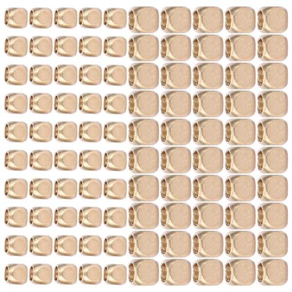 100 stk. 2mm/2,5mm firkantede perler til smykkefremstilling DIY armbåndsfremstilling perler tilbehør