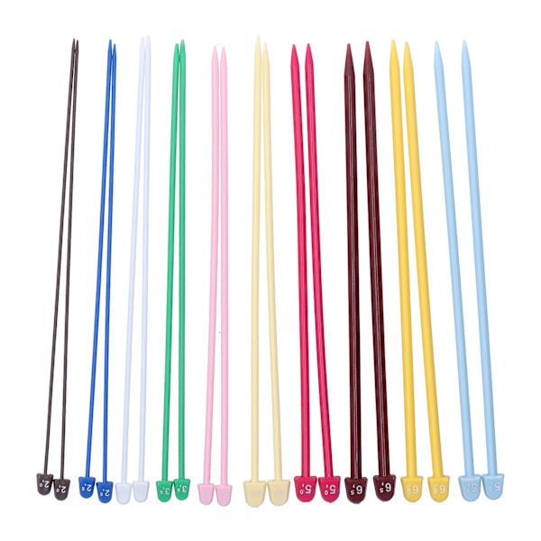 20 st stickor i flera färger, 27 cm, bärbara stickor i plast för DIY-entusiaster