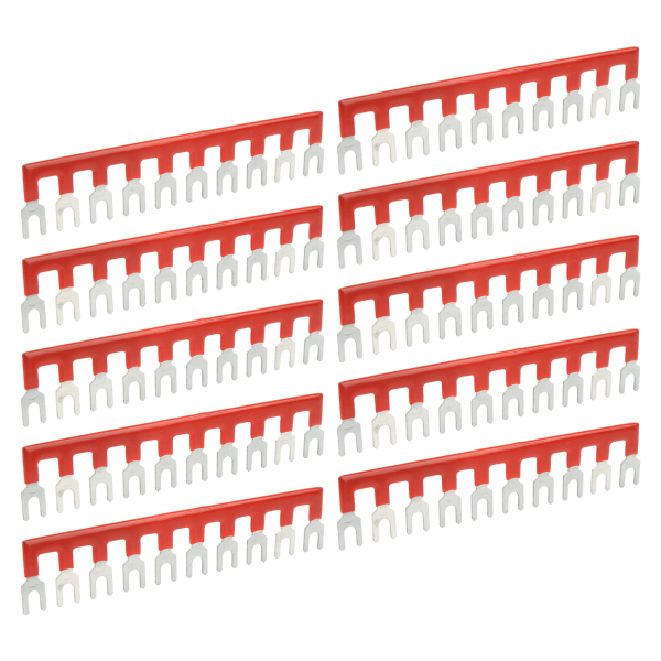 10 stk Barrier Gaffel Type Stripe 400V 25A PVC kappe Kobber Materiale TB Jumper Block Terminal Strips til husholdningsapparater TB 2510
