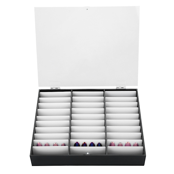 Nail art Tom spikspetsar Förvaringslåda Fake Nail Display Case (svart)