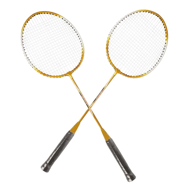 REGAIL 2 st järnlegering badmintonracket 2 spelare badmintonracket set för barn vuxna guld