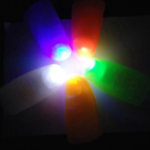 2 st Party Lysande Glöd Tummar Ljus LED Blinkande Fingrar Ljus Magiska Trick Rekvisita Zekai Vitt Ljus