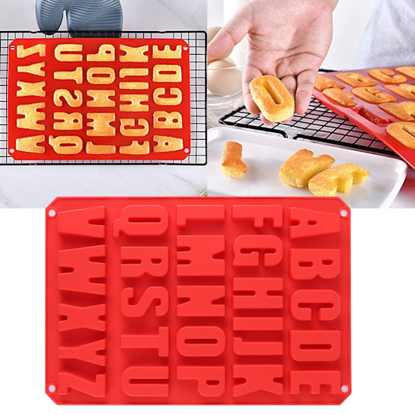 DIY rektangulært alfabet silikone kageform non-stick isterning køkken bageværktøj til bageri