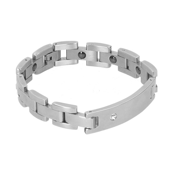 Magnetiskt terapiarmband i titanstål för par, modernt magnetarmband för män