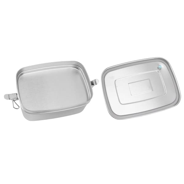Dobbeltlags madkasse i rustfrit stål Bærbar 1,5L Bento-boks til studerende, kontoransatte, kantine, picnic, camping