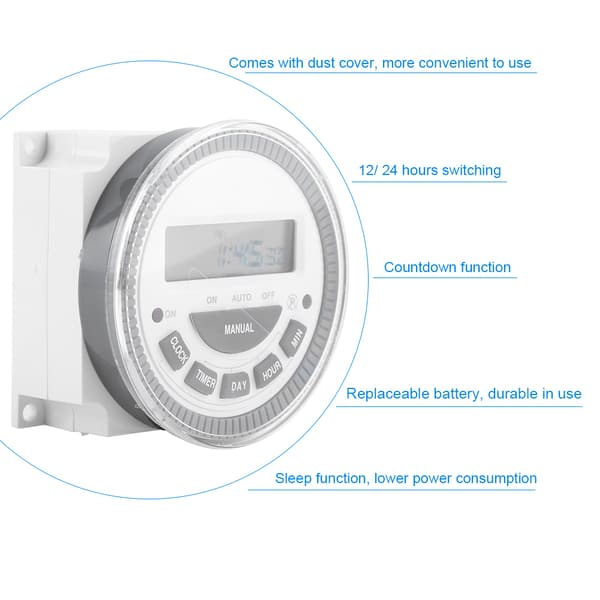 16A 7 dager ukentlig programmerbar digital timer tidsrelébryterutgang (220V 16A TM-619H-2)