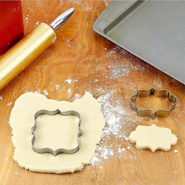 8 Stk. Kageudstikkere Kiksudstikkere i Rustfrit Stål Cookie Cutters Bageform til Kiks Kager