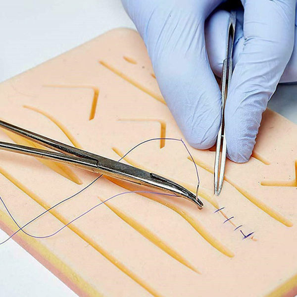 Suture Practice Pad 3 lager mat silikon av livsmedelskvalitet luktfri hög simuleringsträningshudmodell för studenter lärare
