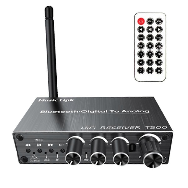 BT 5.3 Audio Receiver AUX/Mic/USB-audioadapteri kaukosäätimellä