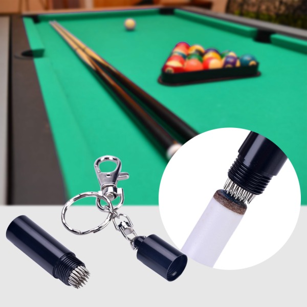 Biljard Pool Snooker Stick Shaper Cue Tip Pick Nyckelring Reparationsverktyg (svart)