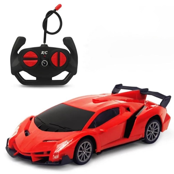Barnens elektriska fjärrstyrda bil Uppladdningsbar fyrkanals simulerings sportbil Polisbil Leksak RC Racing Model Leksak