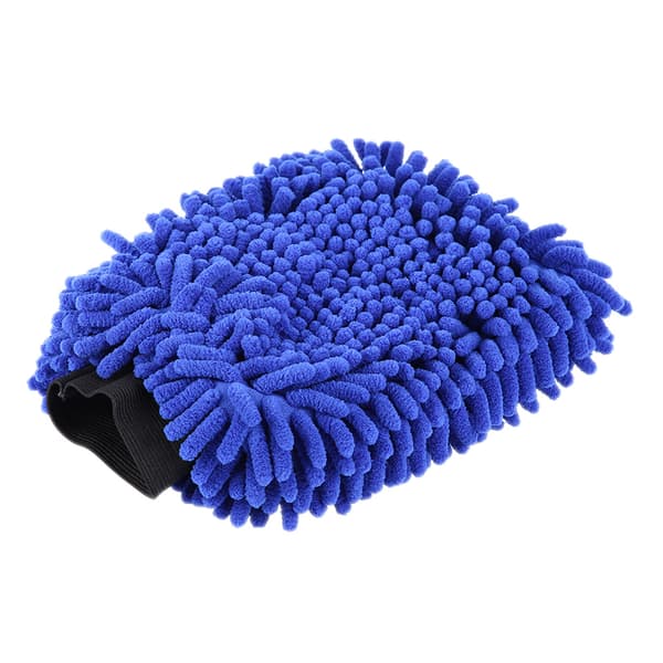Bilvaskehandske Chenille Fleece Rengøringsklud Blød Dobbeltsidet Universal Ridsefast Blå