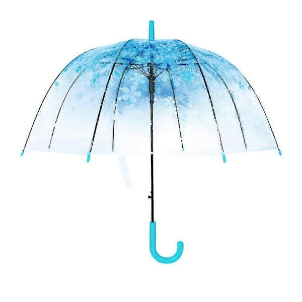 Transparent Paraply Dome, Vindtæt Letvægt (Blå)