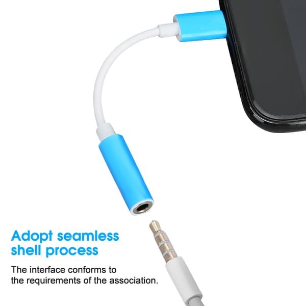 3,5 mm til Lightning øretelefon hodetelefon adapterkabel for iPhone 7/8/X mobiltelefon