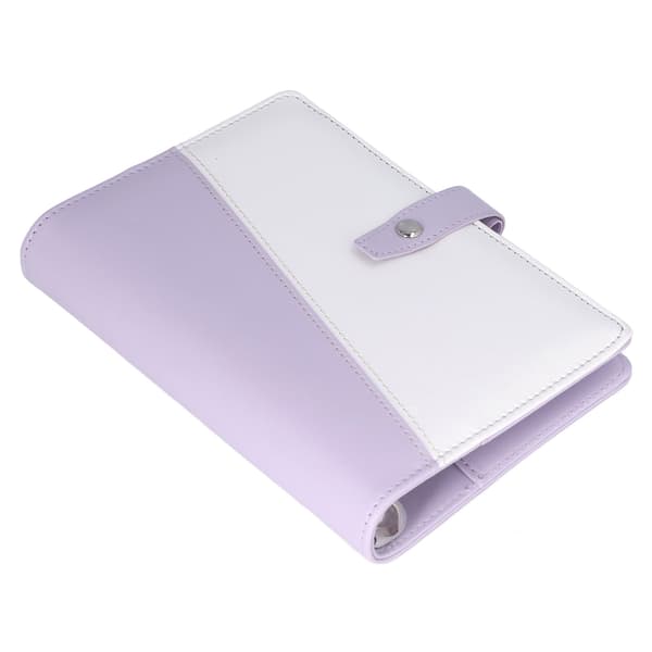 A6 Budget Binder Multifunktionelt rumdesign Bærbar PU-læder notesbog-binder til kontor, skole, lilla