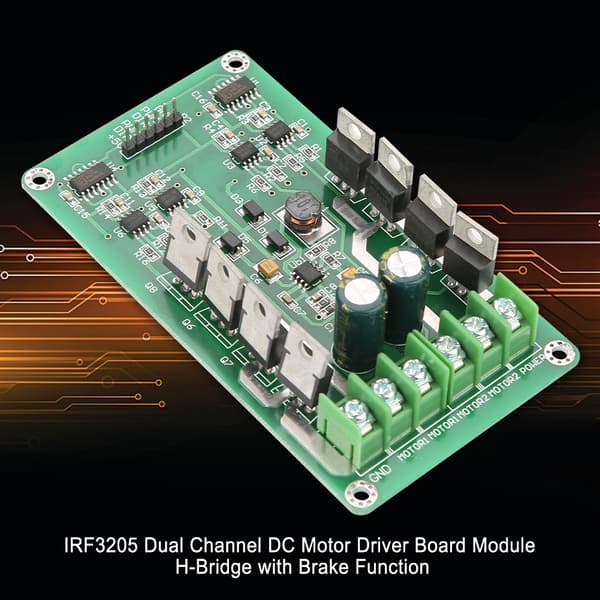 IRF3205 Dobbel Kanal DC Motor Driver Kort Modul H-bro med Bremsefunksjon
