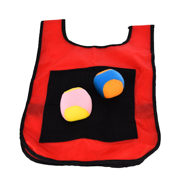 Selvklæbende Dodge Ball Legetøjssæt Klæbrig Bold Vest 2 Bolde Børn Fange Kaste Bold Udendørs SpilRød