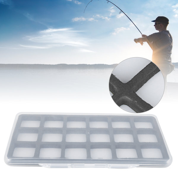 ABS Magnetisk Fluefiskeri Opbevaringsboks Fiskekrog Lure Tackle Case med skumtilbehør18 gitter
