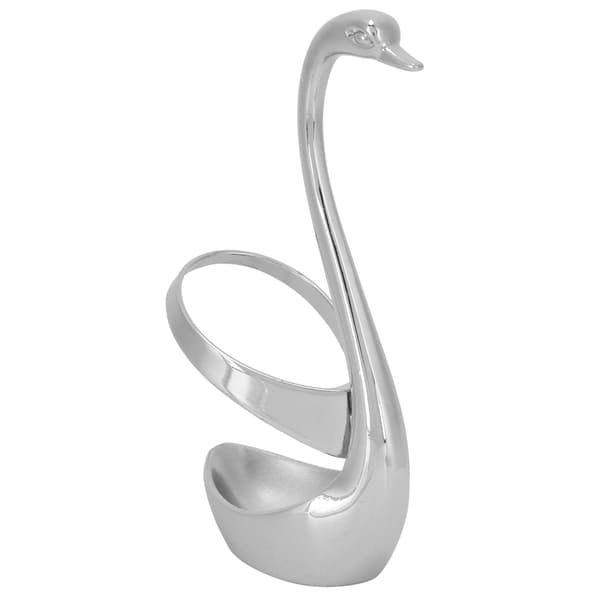 Bestickhållare Innovativ Svanformad Bestickgaffel Sked Förvaringsställ Organizer Silver