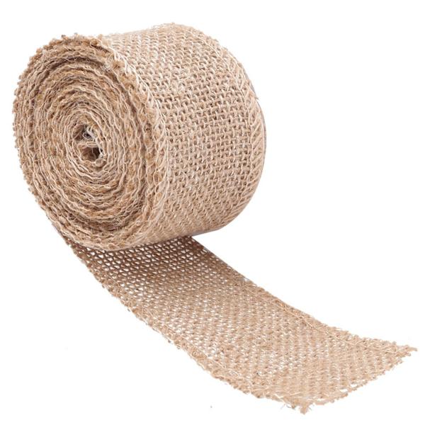 Jute Hessian tyg för att göra julfestprydnader (bredd: 5 cm)