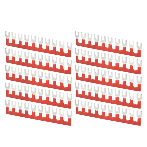 10 stk Barrier Gaffel Type Stripe 400V 25A PVC kappe Kobber Materiale TB Jumper Block Terminal Strips til husholdningsapparater TB 2510