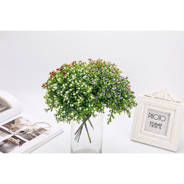 Simuleret Gypsophila Milanese Granulat Plastik Kunstige Blomster Stue Soveværelse Dekoration Grønne Planter Dekorative Potteblomster (Rød)