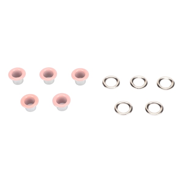 500 set Grommet Kit 6 mm Rund Robust Koppar Vibrerande färg Bred applikationsöglesats för läderkläder Tyg Rosa