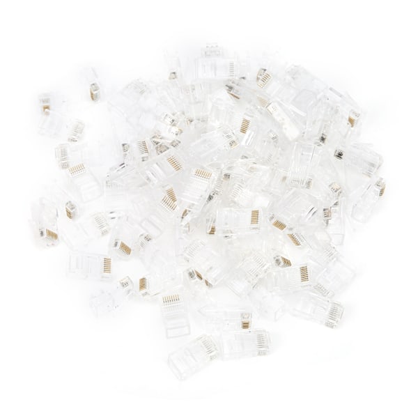 100 stk RJ45 Cat5E modulære uskjermede gullbelagte nettverkskabelkontakter for spilldatamaskiner Ruter