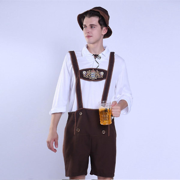 Oktoberfest tyska bayerska läder herrbyxor XXL aprikos