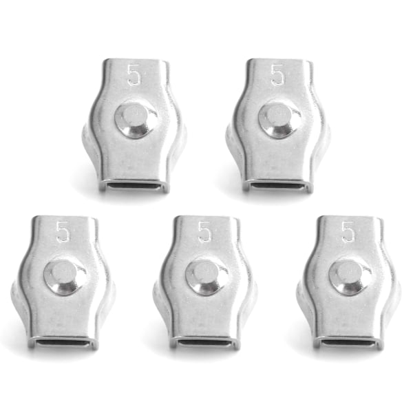 5 stk tauklemme Simplex rustfritt stål marine maskinvare fiksering for skogbruksmaskiner 5mm/0,2in