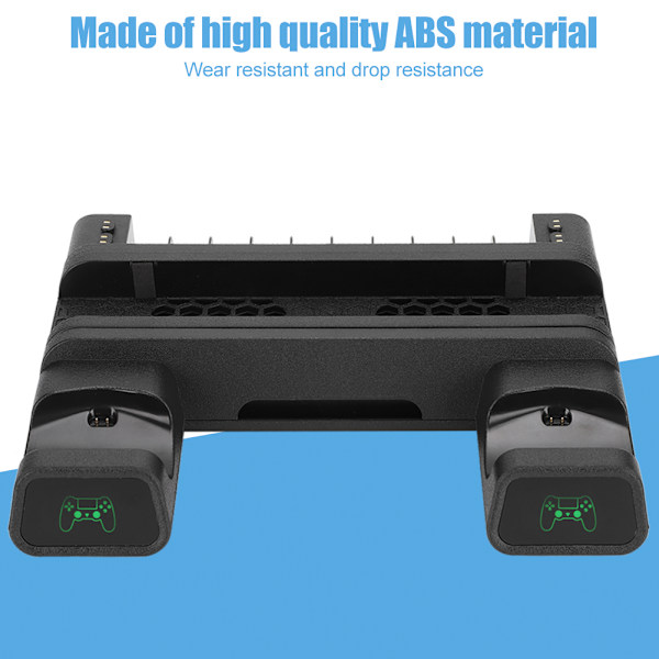 Multifunktionel varmeafledningsventilatorbase opbevaringsstativ controller dobbeltoplader med LED-lysholder til PS4/SLIM/PS4 PRO