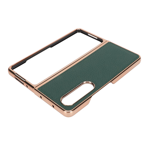 Vikbart phone case för Samsung Galaxy Z Fold 4 Nano Elektropläterat Läder Stjärnmönster Anti-skrapa Telefon Case Grön