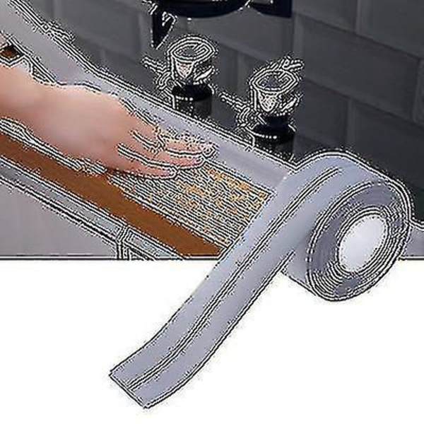 Vattentät självhäftande tätningstejp för köksgolv - DIY mögelbeständig tätningstejp 3,8 cm x 320 cm grå