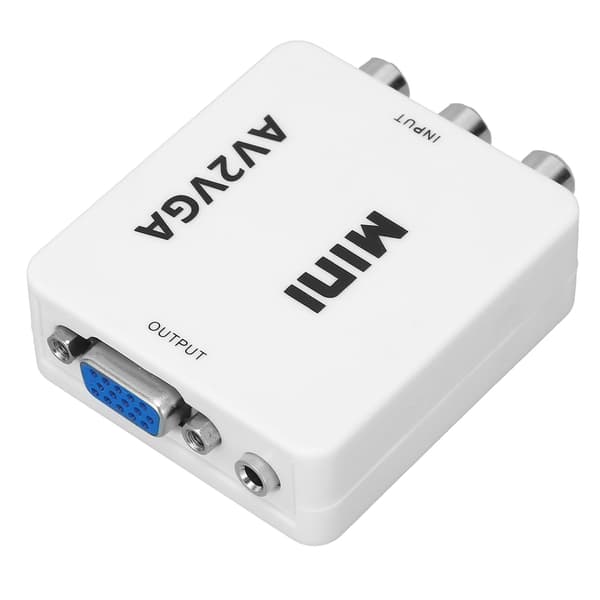 HD 1080P Mini Video Converter AV til VGA Datamaskin til TV Videoadapter med datakabel