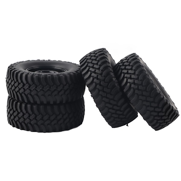4 st 100 mm plast 1,9 tum fälg gummi fram och bak däck set för 1/10 RC Crawler bil