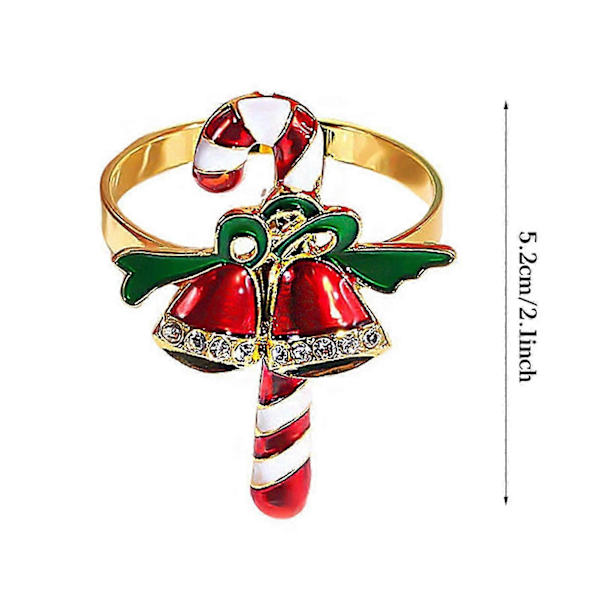6 stk. Emalje Jule Servietringe Elegante Juletræ Rensdyr Snefnug Servietholdere Jule Bryllupsfest Borddekoration C